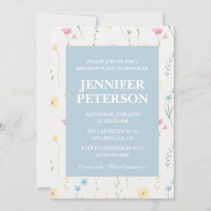 Cartes d'invitation élégantes pour 16 ans Floral B