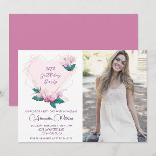 Cartes d'invitation élégantes pour 26ème anniversa