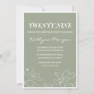 Cartes d'invitation élégantes pour 29e anniversair