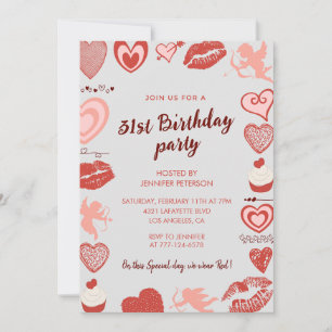Cartes d'invitation élégantes pour 31e anniversair