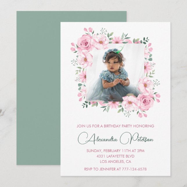 Cartes d'invitation élégantes pour 3ème anniversai (Devant / Derrière)