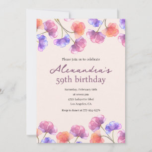Cartes d'invitation élégantes pour 59ème anniversa