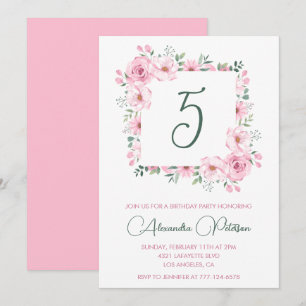 Cartes d'invitation élégantes pour 5ème anniversai