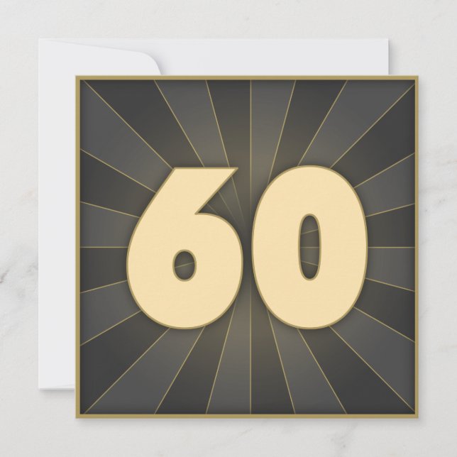 Cartes d'invitation élégantes pour 60 ans (Devant)