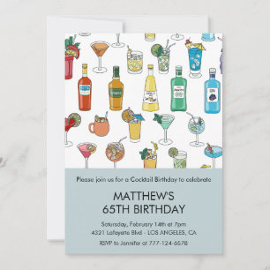 Cartes d'invitation élégantes pour 65e anniversair