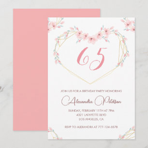 Cartes d'invitation élégantes pour 65e anniversair