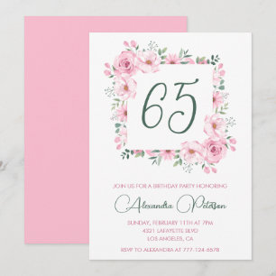 Cartes d'invitation élégantes pour 65ème anniversa