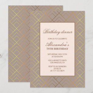Cartes d'invitation élégantes pour 75 ans dîner d'