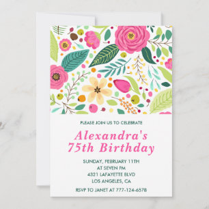 Cartes d'invitation élégantes pour 75e anniversair