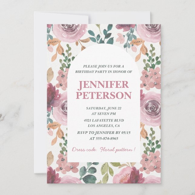 Cartes d'invitation élégantes pour 81e anniversair (Devant)