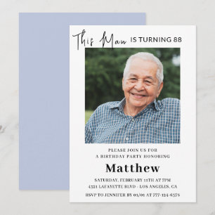 Cartes d'invitation élégantes pour 88e anniversair