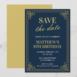 Cartes d'invitation élégantes pour 8ème anniversai