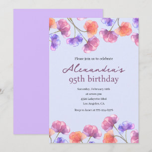 Cartes d'invitation élégantes pour 95e anniversair