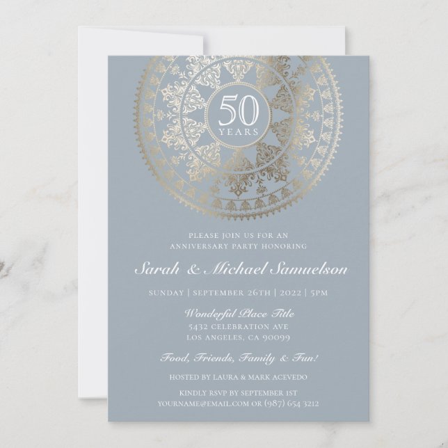 Cartes d'invitation élégantes pour anniversaire av (Devant)
