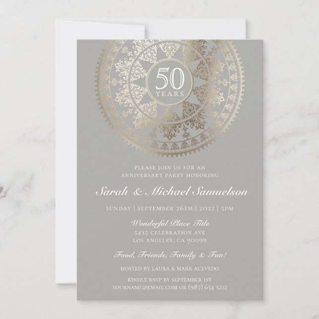 Cartes d'invitation élégantes pour anniversaire de (Devant)