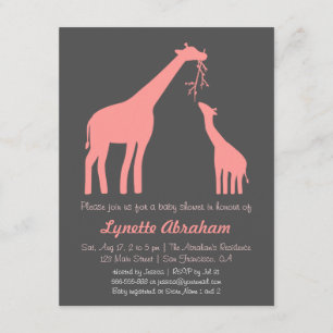 Cartes d'invitation élégantes pour Baby Shower Gir