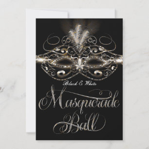Cartes d'invitation élégantes pour BAL MASQUÉ
