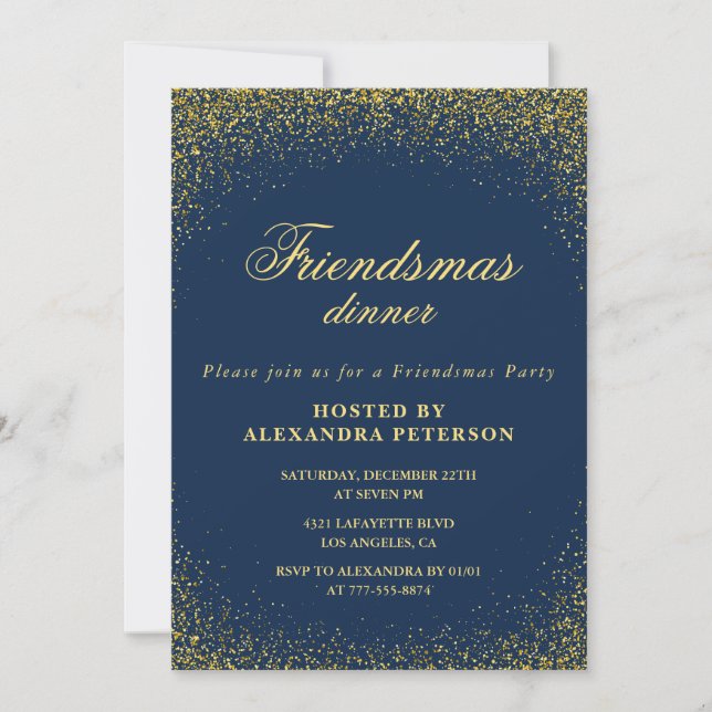 Cartes d'invitation élégantes pour Friendsmas pail (Devant)