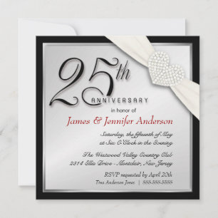 Cartes d'invitation élégantes pour la 25e fête d'a