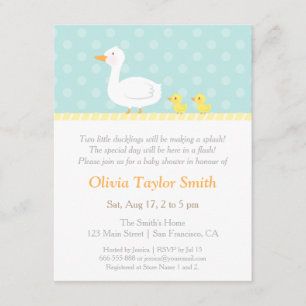 Cartes d'invitation élégantes pour la baby shower