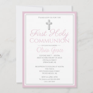 Cartes d'invitation élégantes pour la première com