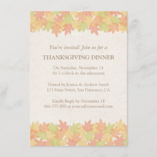 Cartes d'invitation élégantes pour le dîner de Tha