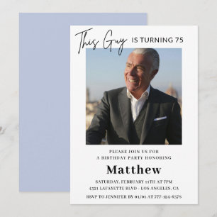 Cartes d'invitation élégantes pour les 75 ans Homm