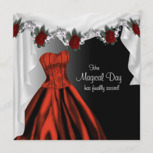 Cartes d'invitation Elégantes pour Quinceanera Ros