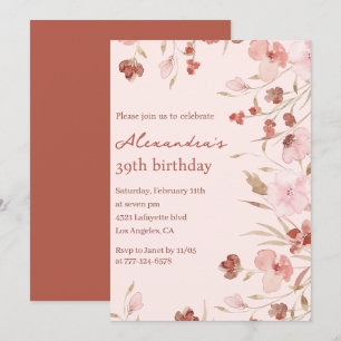 Cartes d'invitation élégantes pour un 39ème annive