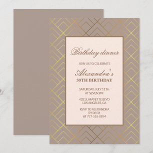Cartes d'invitation élégantes pour un dîner d'anni