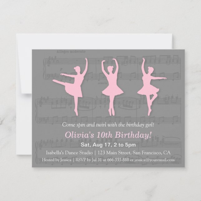 Cartes d'invitation élégantes pour une fête d'anni (Devant)
