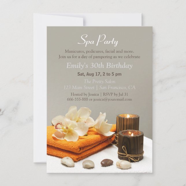 Cartes d'invitation élégantes pour une fête d'anni (Devant)