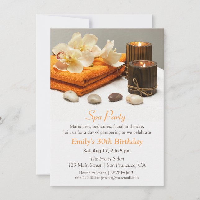 Cartes d'invitation élégantes pour une fête d'anni (Devant)
