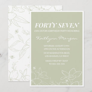 Cartes d'invitation élégantes vertes florales pour