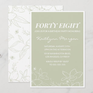 Cartes d'invitation élégantes vertes florales pour