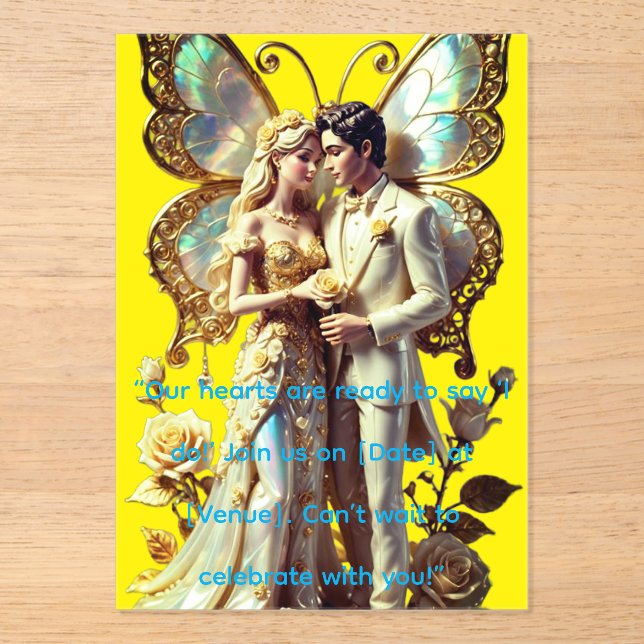Cartes d'invitation en acrylique clair tendance pa (Recto)