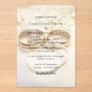 Cartes d'invitation en acrylique pour alliance