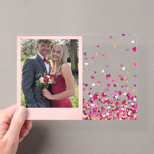 Cartes d'invitation en acrylique pour la Saint-Val