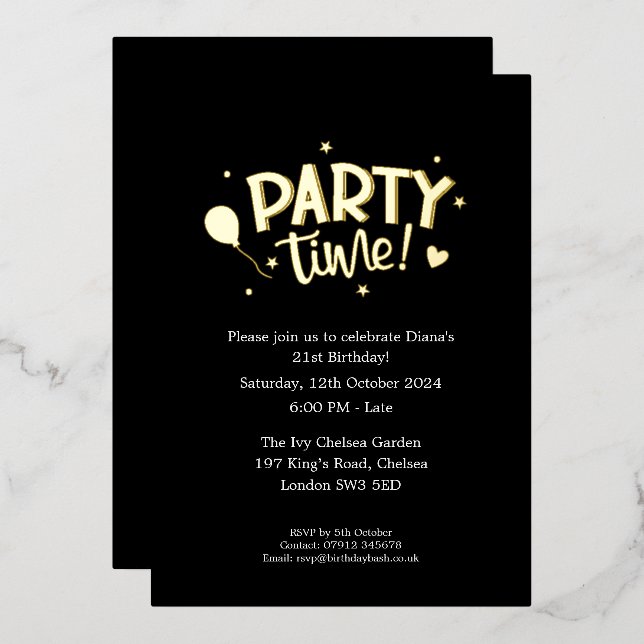 Cartes d'invitation en feuille pour célébrations d (Recto/Verso)