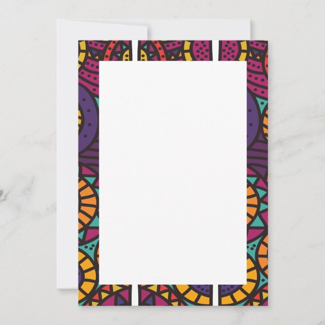 Cartes d'invitation et faire-part à motif africain (Devant)