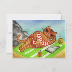 Cartes d'invitation Été Chat Bikini