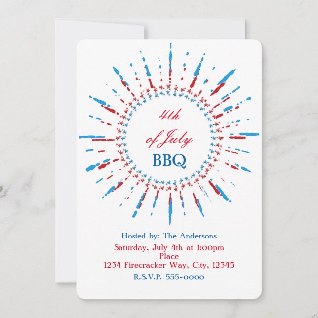 Cartes d'invitation étoile d'indépendance du 4 jui (Devant)