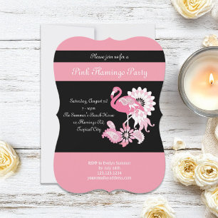 Cartes d'invitation fantaisistes à thème flamant r