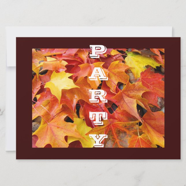 Cartes d'invitation Fête Feuilles d'automne Footba (Devant)