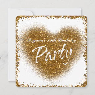 Cartes d'invitation Fête Glamour Cœur Éclaboussure
