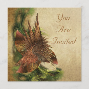 Cartes d'invitation Fleur de Paradis Fractale