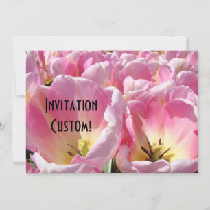 Cartes d'invitation Fleurs de tulipe rose personna
