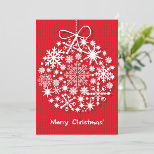 Cartes d'invitation flocon de neige Joyeux Noël