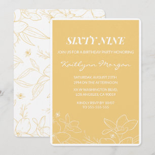 Cartes d'invitation Floral Moderne Jaune pour 69e