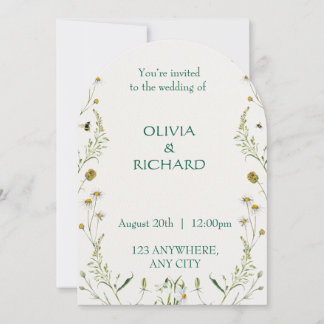 Cartes d'invitation florales classiques de fleurs